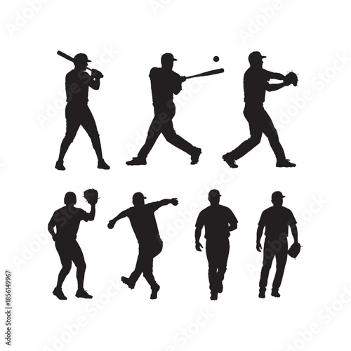 Baseball Player Silhouettes Collection