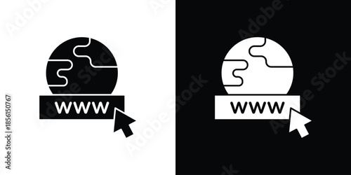 Domain icons. Glyph Symbol. Isolated Vector Illustration pack