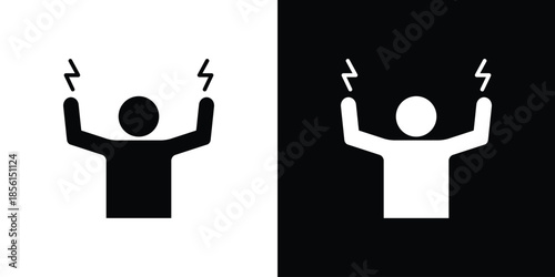 Energized human icons. Glyph Symbol. Isolated Vector Illustration pack