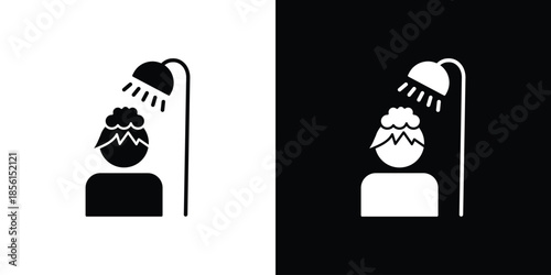 Hair washing icons. Glyph Symbol. Isolated Vector Illustration pack