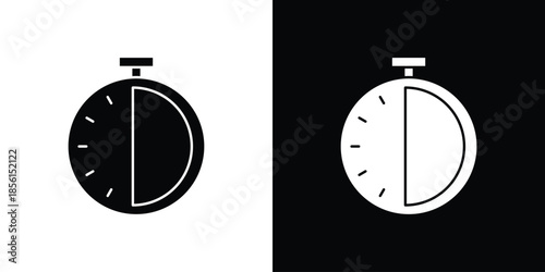 Half hour icons. Glyph Symbol. Isolated Vector Illustration pack