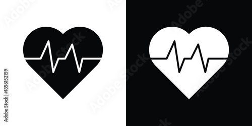 Heart rate monitor icons. Glyph Symbol. Isolated Vector Illustration pack