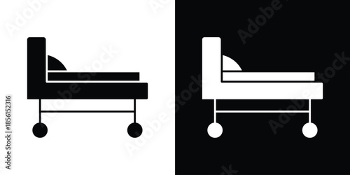 Hospital bed icons. Glyph Symbol. Isolated Vector Illustration pack