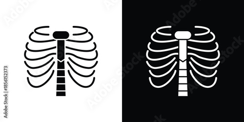 Human Ribs icons. Glyph Symbol. Isolated Vector Illustration pack