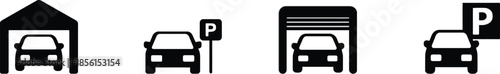 Collection of Parking Icons Illustrating Garage and Parking Spot Symbols for Transportation Designs Two Hundred Character Space is All That I Have