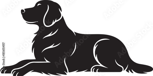 Golden Retriever Dog logo symbol, Vector Art, Icons, and Graphics for designers