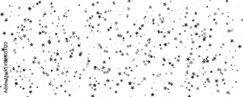 Scattered Black and Gray Stars Seamless Pattern on White