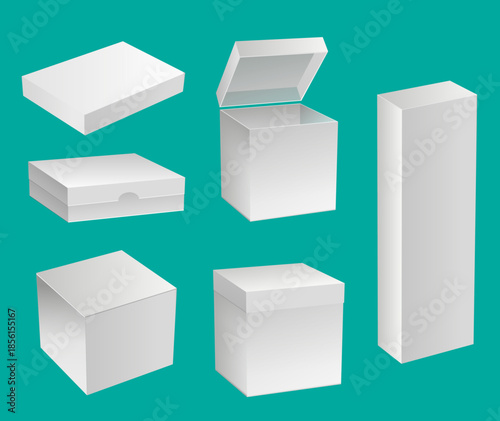 Modern 3D Packaging Box Icons
