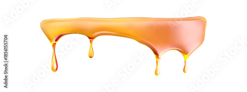 Gooey oil honey melt caramel flow, vector syrup and drip. Cosmetic fluid or golden comb texture. Droplet design for dessert or product layout.