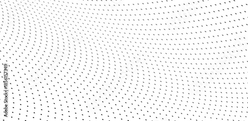 Twisted abstract halftone background with dotted waves in modern vector pop art style.