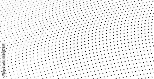 Halftone dotted wave pattern in twisted futuristic design, perfect for modern graphics.