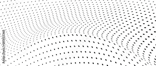 Futuristic halftone dotted texture with abstract wave pattern, perfect for modern design.