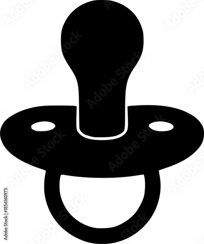 Black baby pacifier on white background isolated
