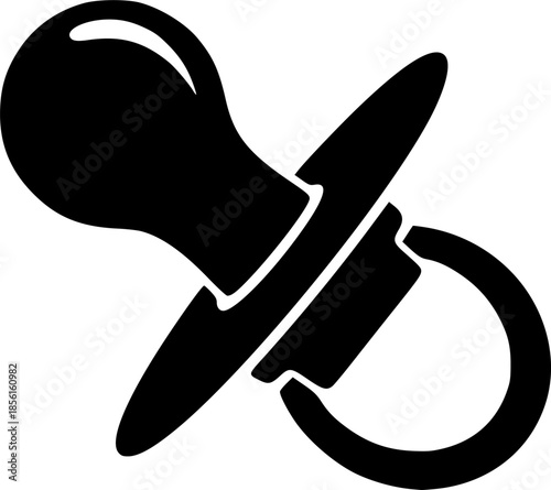 Black baby pacifier on white background isolated
