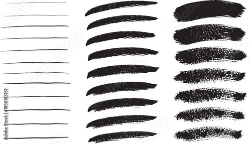 Creative Vector Brush Strokes Collection with Hand-Drawn Lines and Grungy Texture Elements