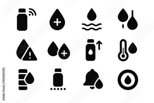 Block set sip hydration no black icon spacing vector ui appearance minimalism