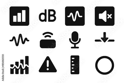 Level noise pressure icons vector shading icon cue spacing ambient consistent no