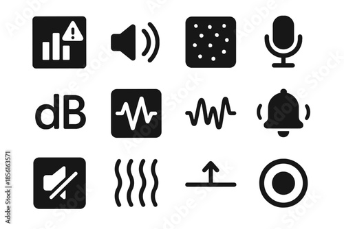 Effects noise monitoring icon look block cue icons vector alignment uniform wave