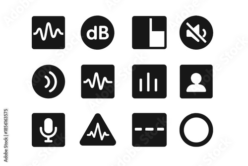 Invisible icon monitoring cells noise vector design transparency set icons block no