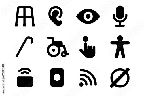 Disability tile tech icon rounded no icons vector support invisible smart highlights