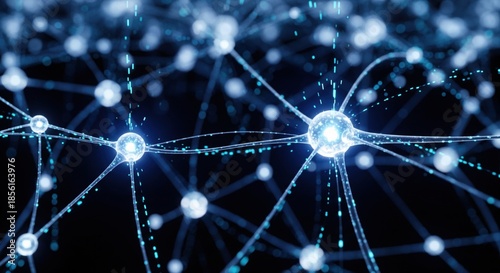 Abstrakte neuronale Netzwerk Illustration in blau