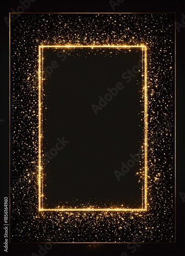 gold frame on black background