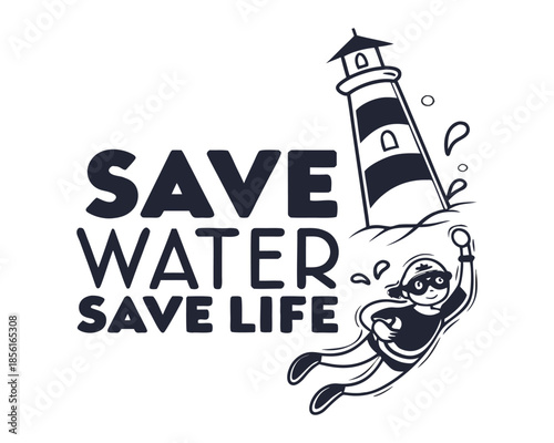 Save Water Save Life Illustration