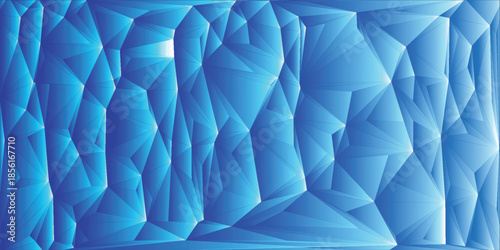 Blue shiny abstract polygon background. Diamond jewel texture. Modern business banner concept. Vector illustration