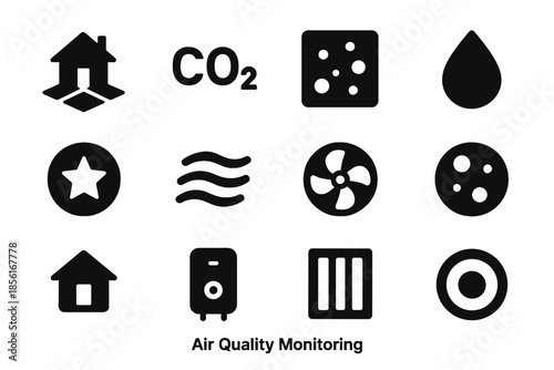Negative air quality tile ui icon vector thickness airflow consistent no