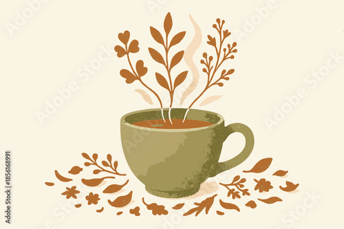 Dried essence vector icon earth labels herbal using no flat letters brown