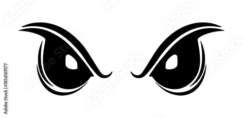 Black stylized eyes illustration without background.