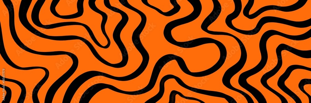 Fototapeta premium Abstract organic line pattern in gray and brown tones, calm modern backdrop