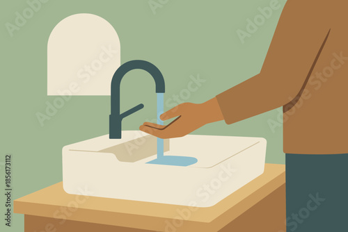 Friendly bathroom letters vector person icon sage eco illustration marks sky labels