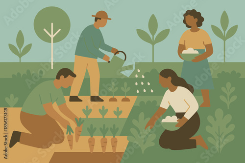 Vector collaboration text blue no icon community numbers green garden sand speech