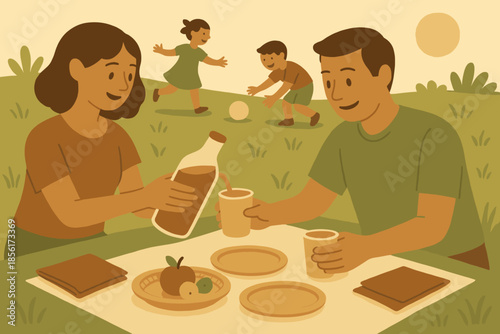 Family icon earth olive no cups pouring soft waste brown vector zero