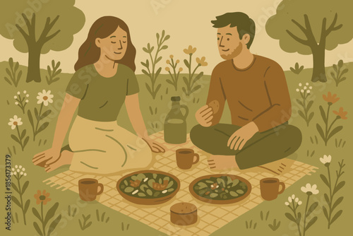 No rug handmade labels friendly negative eco picnic vector icon flat earth