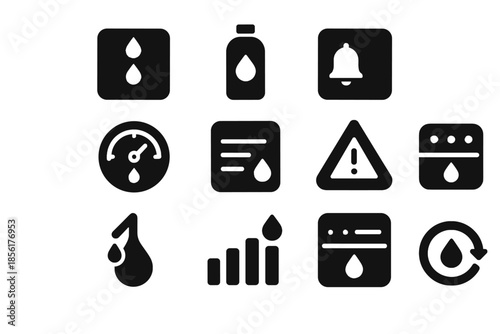 Applied tile intake icon hydration icons each vector no loop set balanced