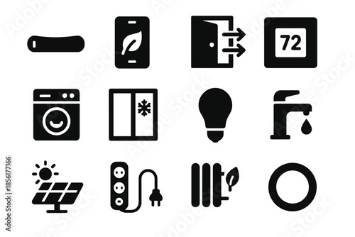 Flat outlines no assist tile icon spacing efficiency home vector sterile background