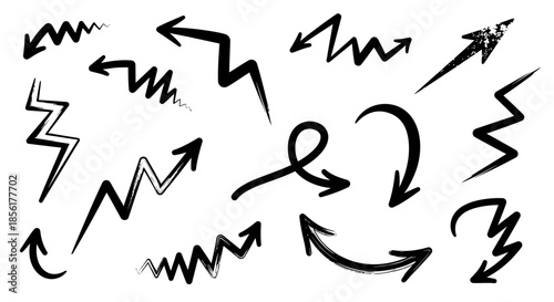 A collection of hand-drawn arrows and pointers.