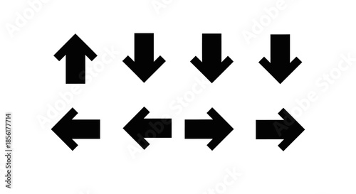 A collection of black directional arrows.