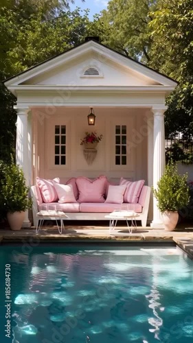 Poolhaus in pink
