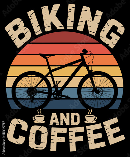 I like Biking & Coffee Funny vintage Sports lover Bicycle