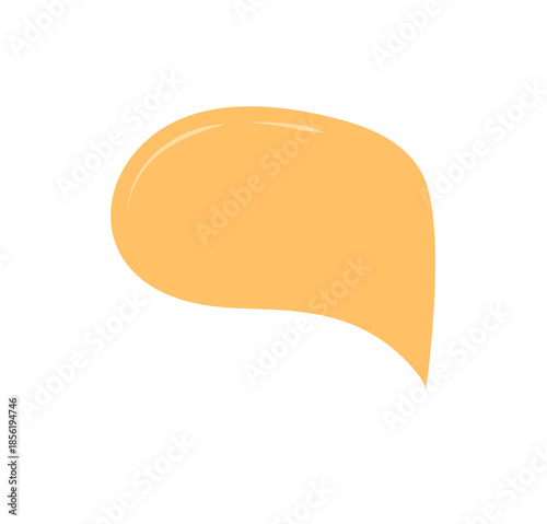 Fluid hand drawn speech bubble patch with soft color and round chat box style. Modern doodle icon for message and dialogue concepts, ideal for communication themes or creative patch applications.