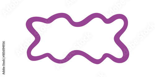 Groovy wavy rectangle with retro frame outline. Funky doodle border as y2k abstract shape element, modern background in creative style, ideal for playful border or trendy highlight.