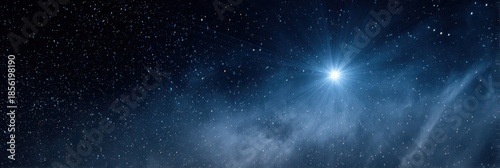 Celestial Wonder: Twinkling Stars in the Cosmic Night Sky Amidst a Deep Blue Background