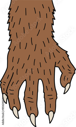 Hairy Monster Hand with Sharp Claws