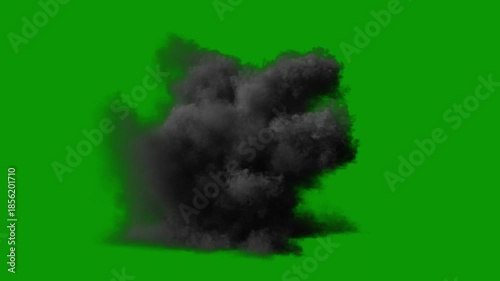 A green screen with white background and black cloud on of smoke an explosion animated chromakey background scene expression composition movement style elements creative motion design