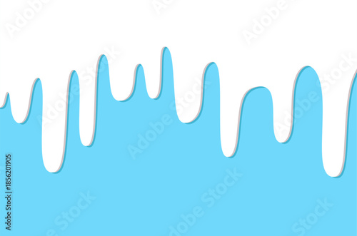 Milk, yogurt, cream, and ice cream dripping with smooth flat texture on a blue background. Fresh dairy and frozen dessert splash concept with melting ice cream and flowing liquid, clean minimal comp