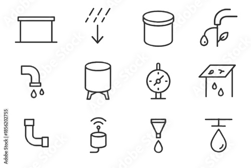 Stand rainwater icon vertical building lid debris icons vector clear flush roof