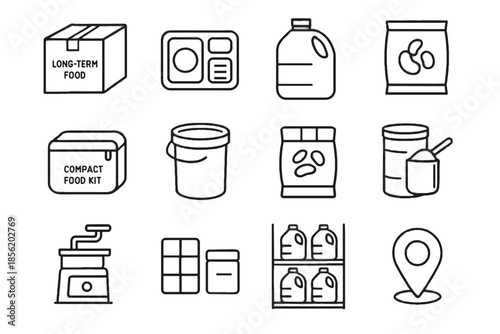 Vector icon meal lidded location water emer grain powdered marker dry minimalist